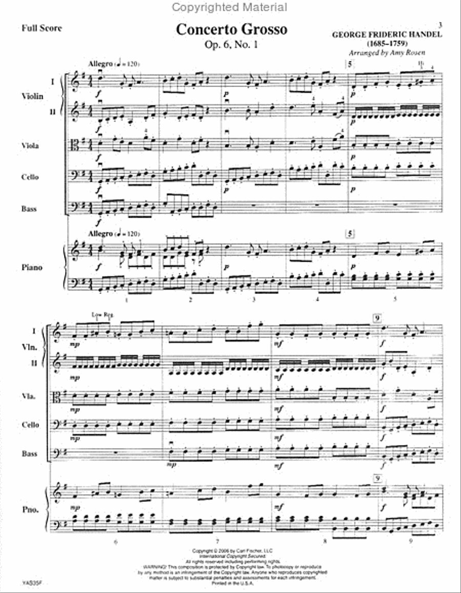 Concerto Grosso, Op. 6, No. 1 String Orchestra scores gallery preview page 2