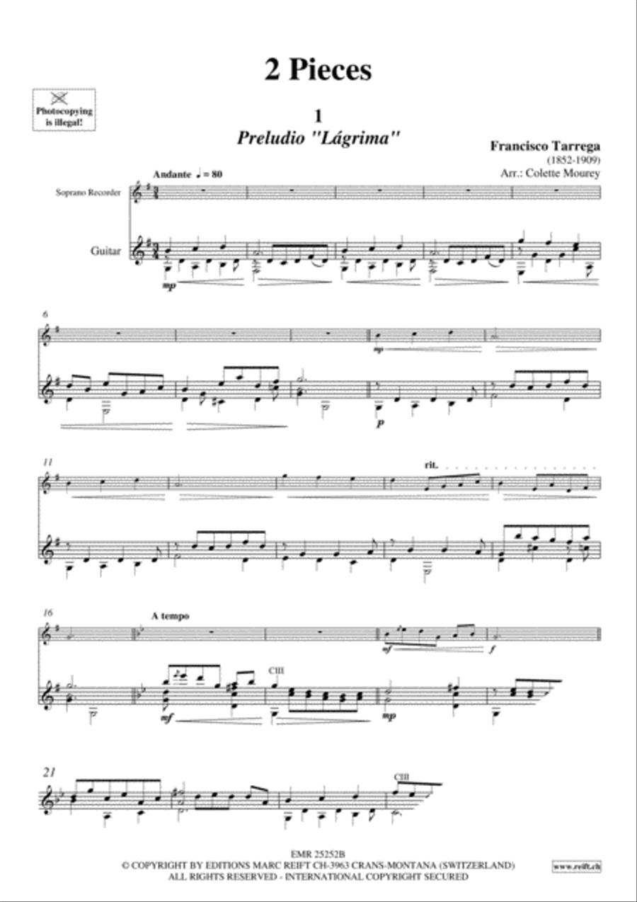 2 Pieces Soprano Recorder scores gallery preview page 3