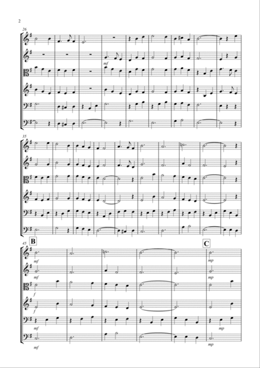 Scarborough Fair for String Orchestra String Quartet scores gallery preview page 2