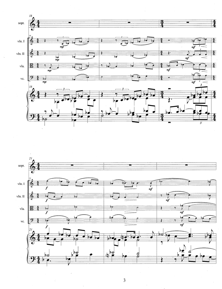 The Lotus, from Four Song Offerings (2020) String Quartet scores gallery preview page 5