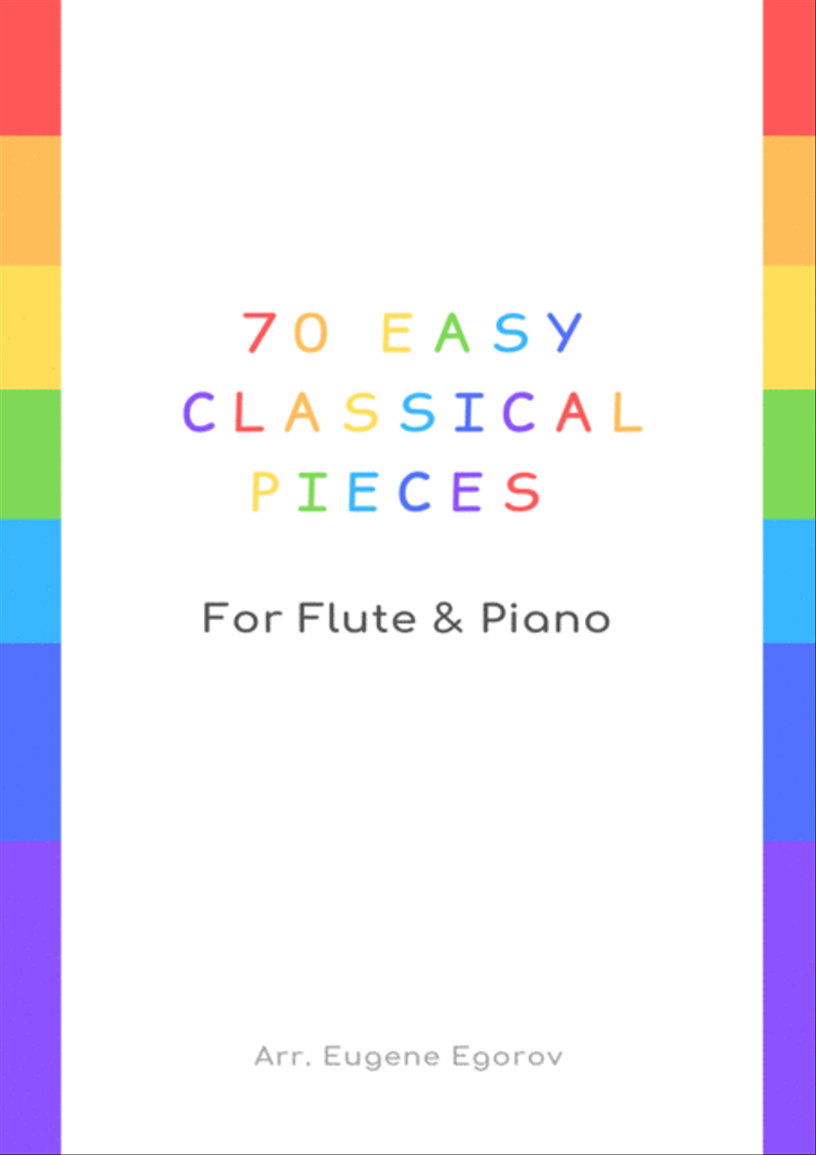 70 Easy Classical Pieces For Flute & Piano Flute Solo scores gallery preview page 1