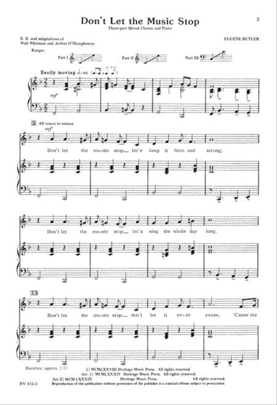 Don't Let the Music Stop 3-Part scores gallery preview page 3