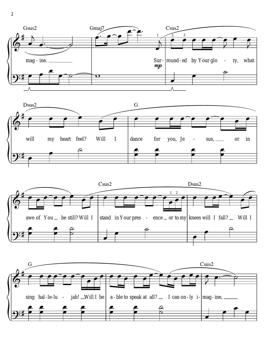 I Can Only Imagine (arr. Phillip Keveren) Easy Piano scores gallery preview page 2