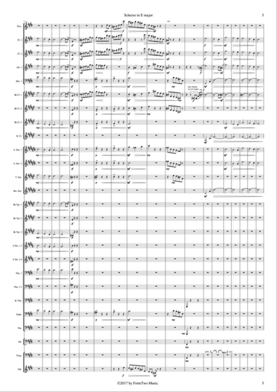 Chopin - Scherzo in E major (Op. 54) for Concert Band Concert Band scores gallery preview page 5
