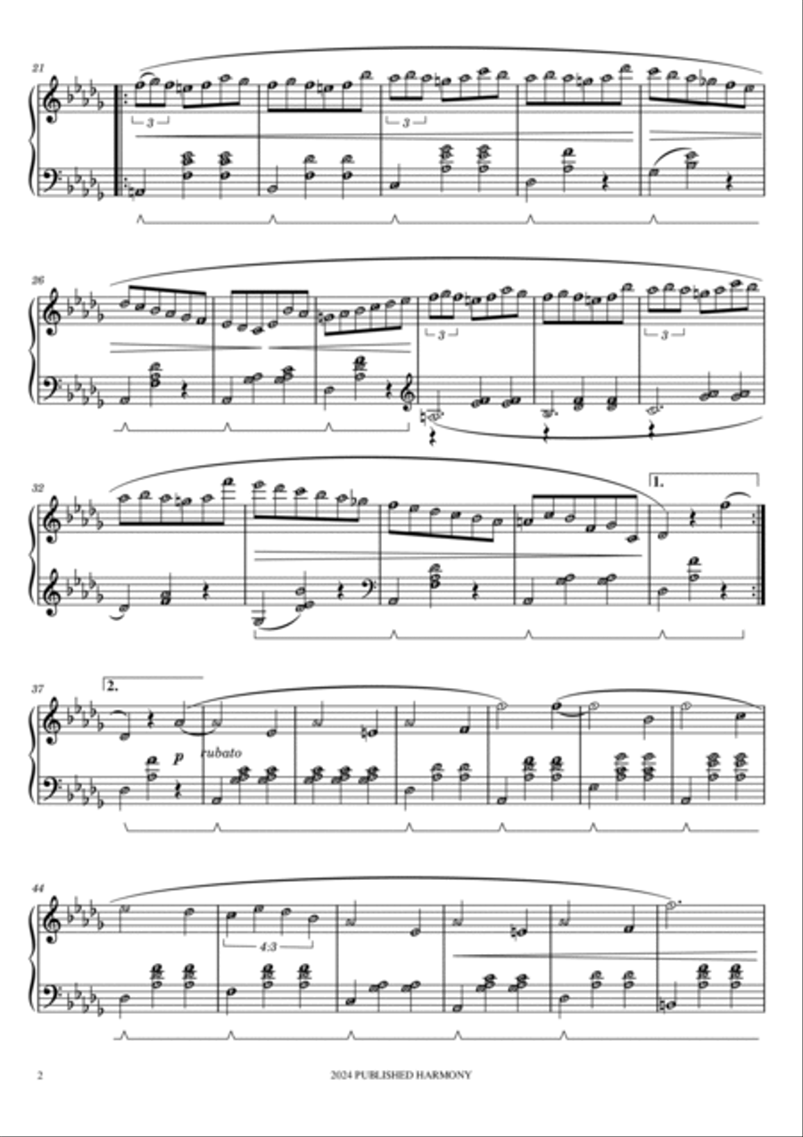 Valse Du Petit Chien Minute Waltz Op. 64 No. 1 CHOPIN Piano Original Sheet Music Score with note nam Piano Method scores gallery preview page 2