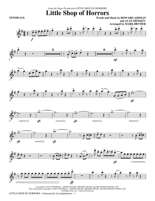 Book cover for Little Shop Of Horrors (from Little Shop of Horrors) (arr. Mark Brymer) - Tenor Sax