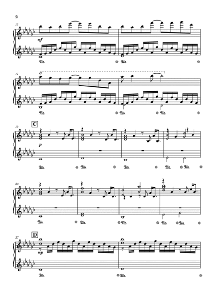 Again From Your Lie In April Piano Solo scores gallery preview page 2