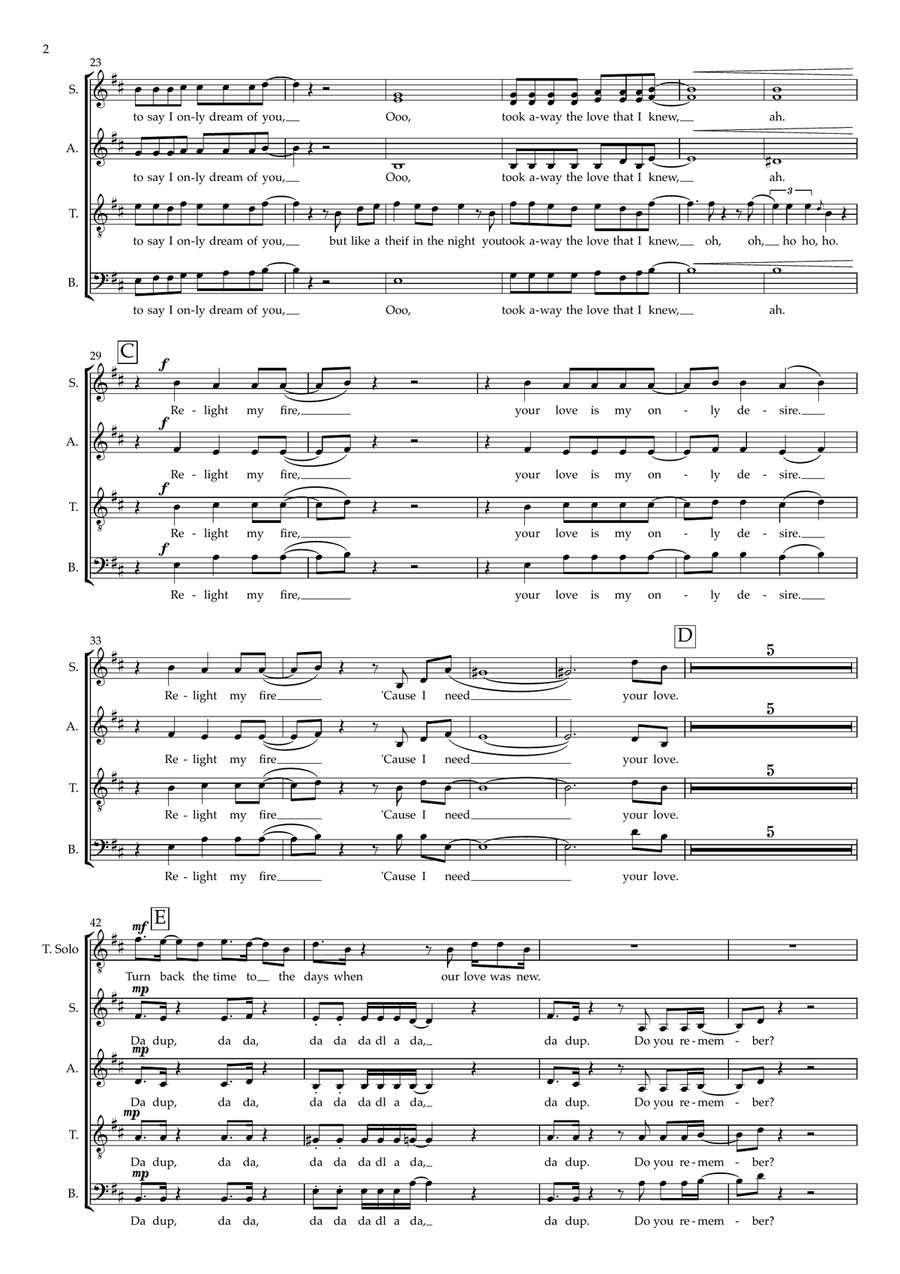 Relight My Fire 4-Part scores gallery preview page 2
