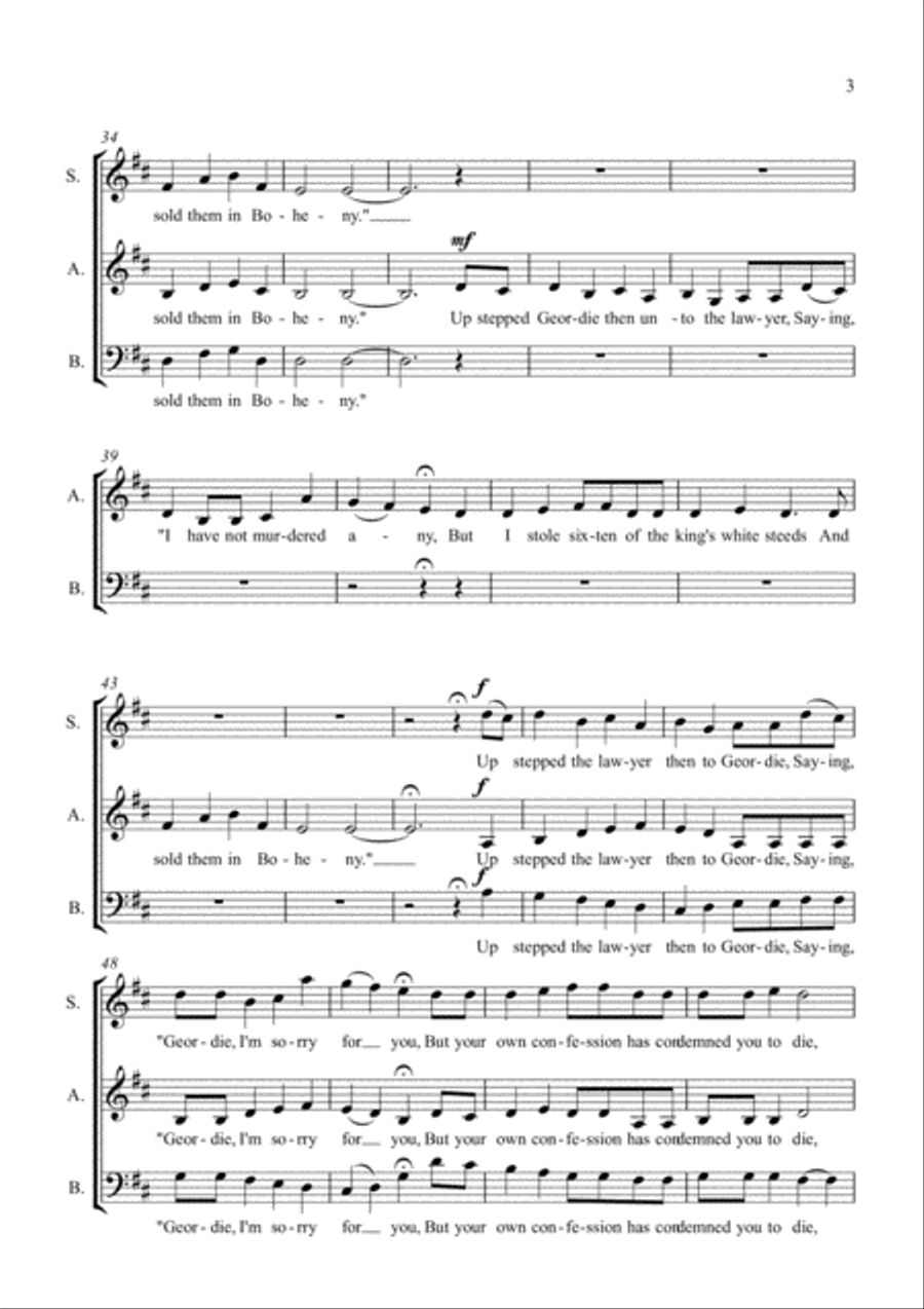 The Life of Geordie 3-Part scores gallery preview page 3