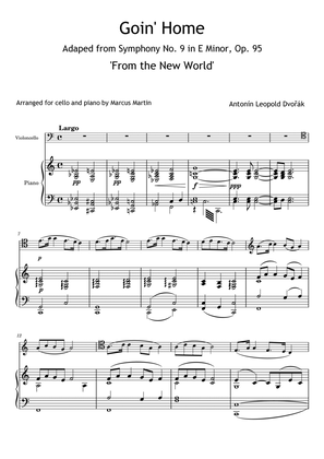 Goin' Home (Largo from New World Symphony) for Cello and Piano in C
