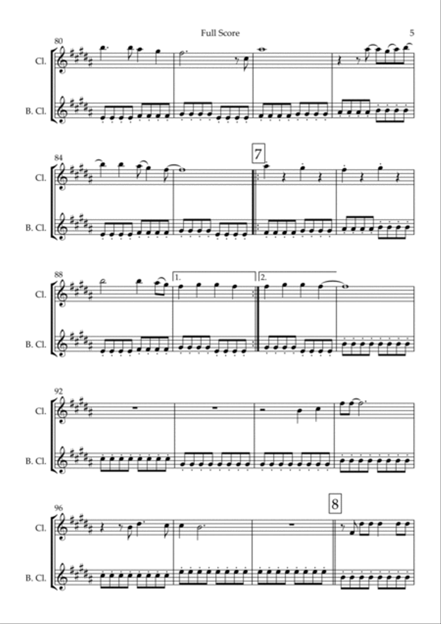 City Of Blinding Lights Clarinet Duet scores gallery preview page 5