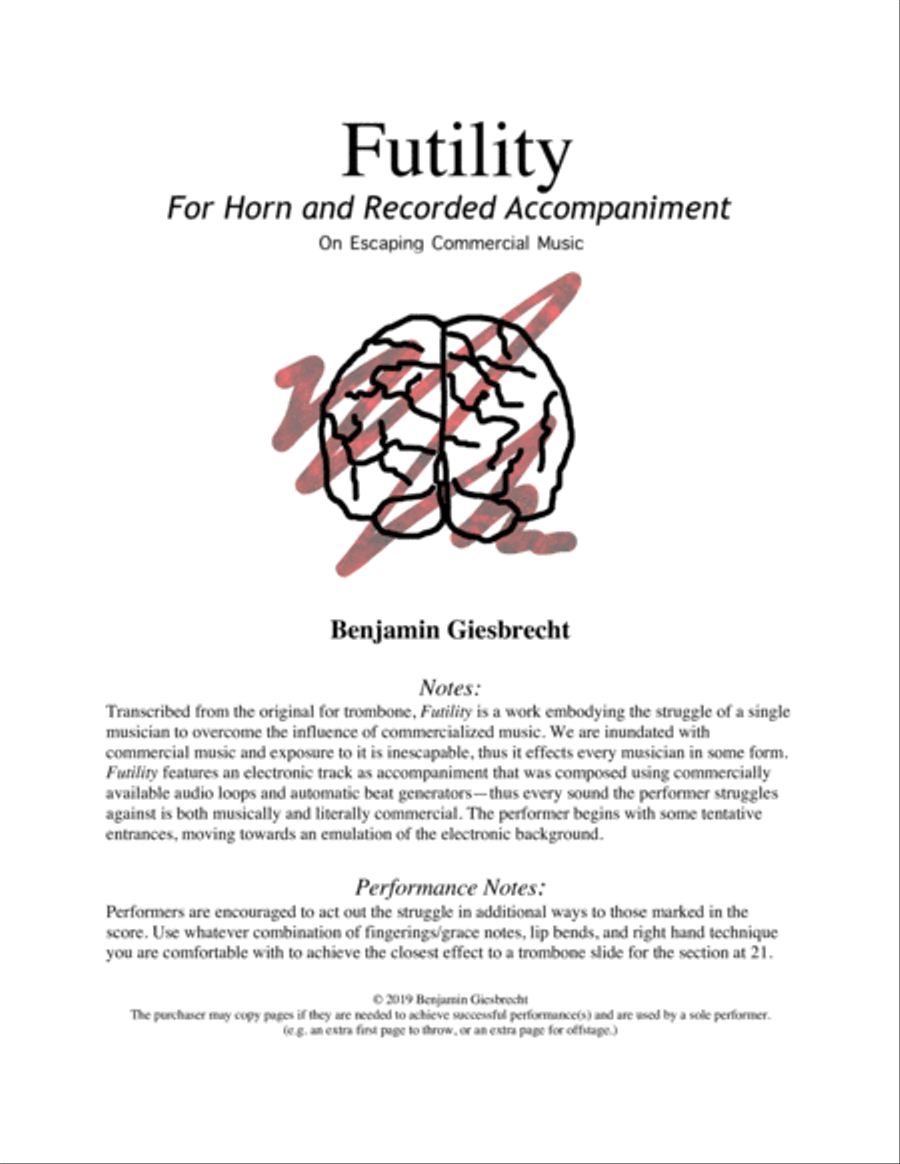 Futility [Horn Transcription] Horn Solo scores gallery preview page 1