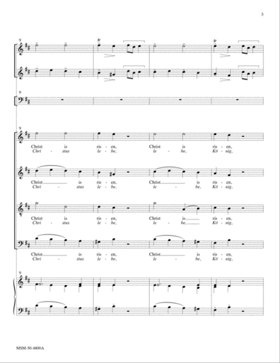 Christ Is Risen/Christus lebe, lebe, König (Full Score) Choir scores gallery preview page 4
