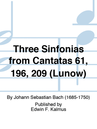 Three Sinfonias from Cantatas 61, 196, 209 (Lunow)
