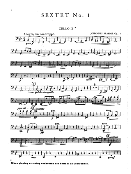Sextet in B-Flat Major, Op. 18: 2nd Cello