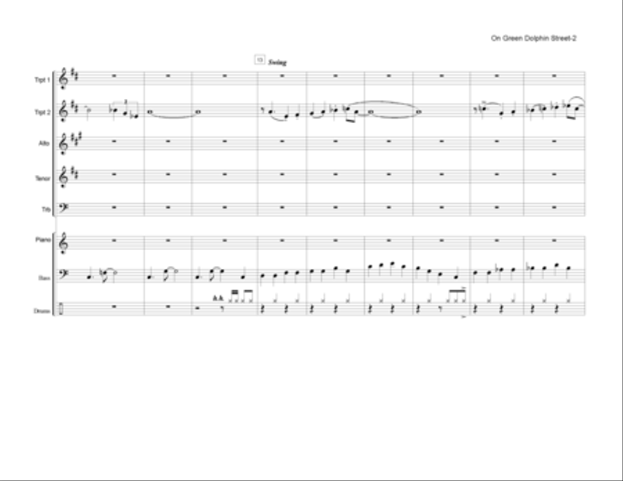 On Green Dolphin Street Jazz Ensemble scores gallery preview page 3