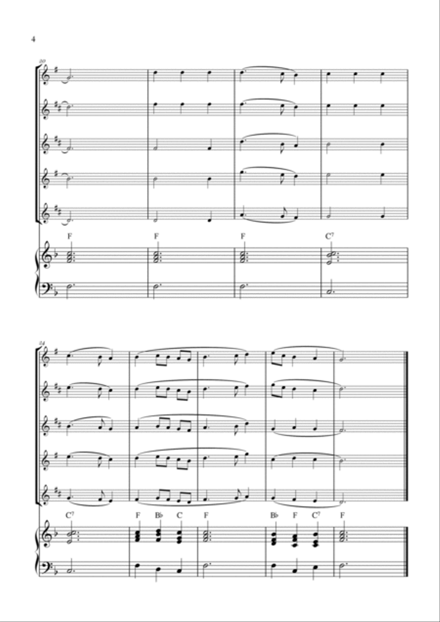 My Country 'Tis of Thee (America) Saxophone Quintet scores gallery preview page 4