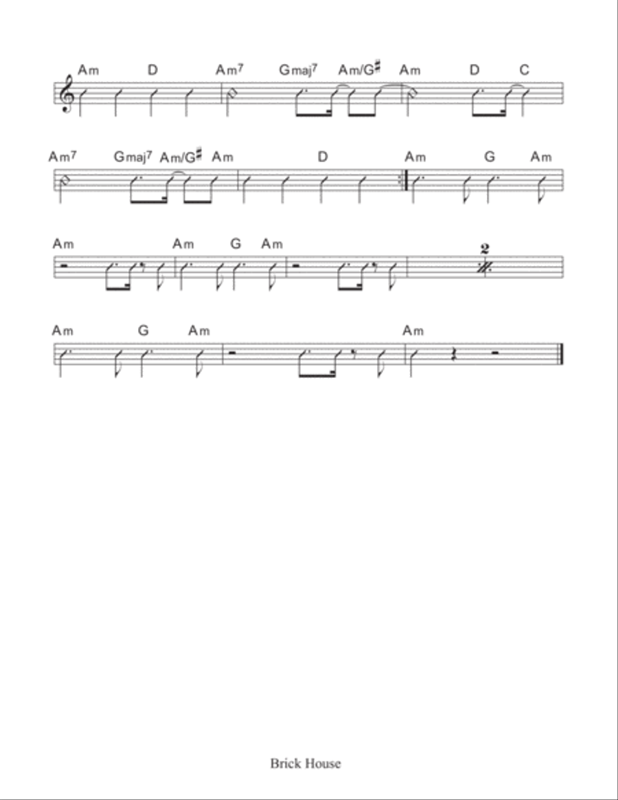Brick House Brick House Piano, Vocal, Guitar scores gallery preview page 3