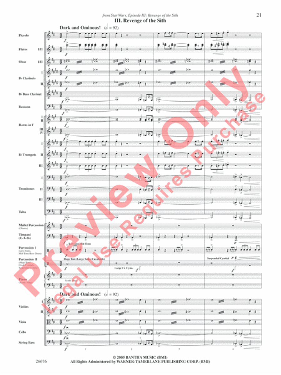 Star Wars Epic -- Part I, Suite from the Full Orchestra scores gallery preview page 22