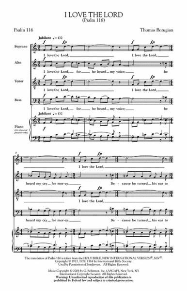 I Love the Lord (Psalm 116) 4-Part - Sheet Music