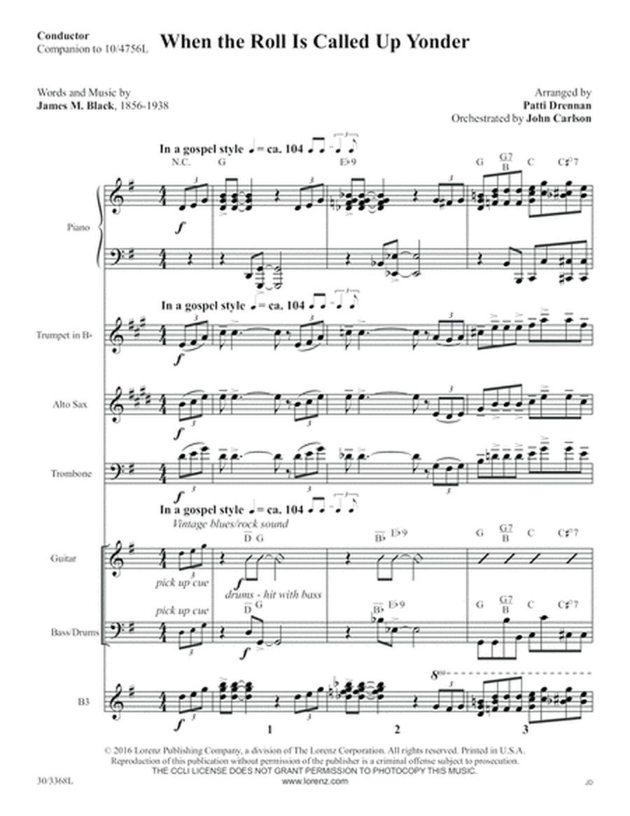 When the Roll Is Called Up Yonder - Instrumental Ensemble Score and Parts - Digi