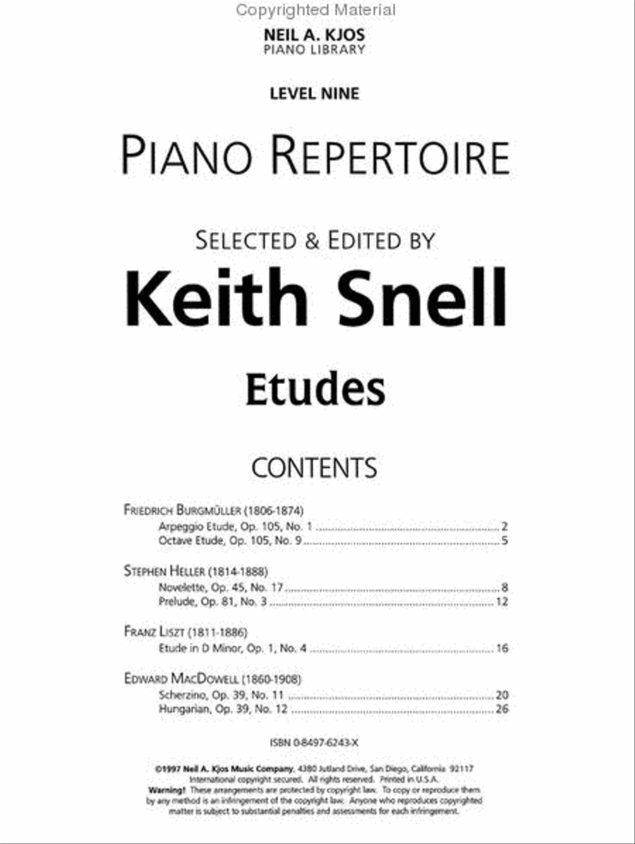 Piano Etudes Level 9 Piano Method scores gallery preview page 2