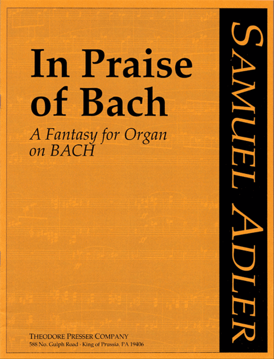 In Praise of Bach by Samuel Adler Chamber Music - Sheet Music