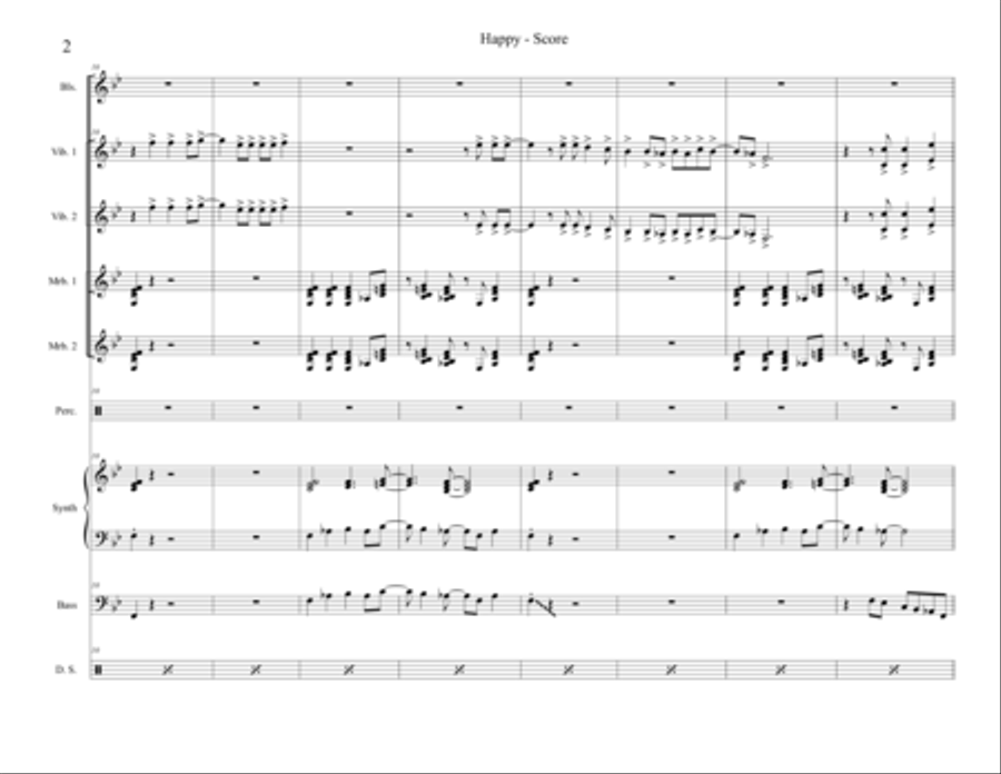 Happy Happy Percussion Ensemble scores gallery preview page 2