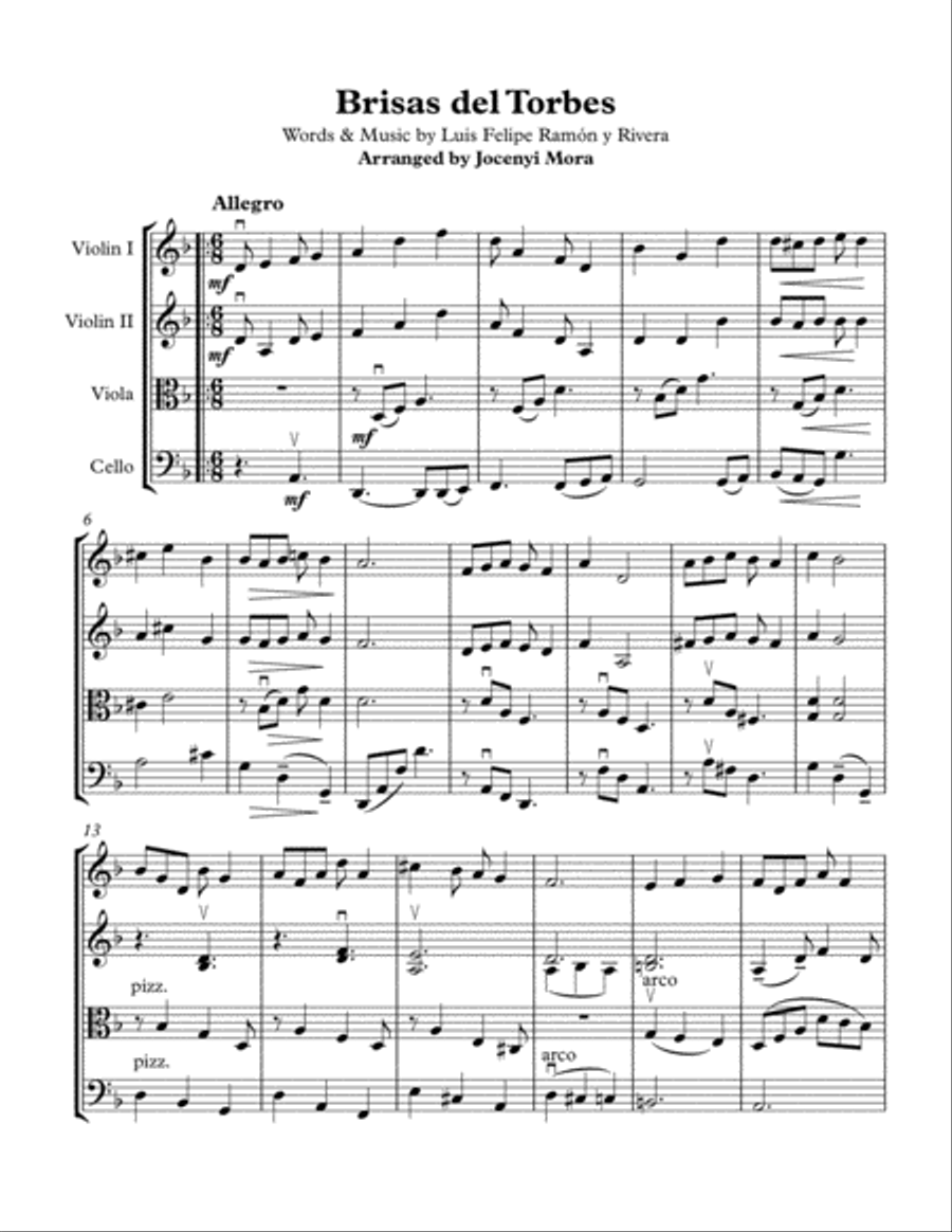 Brisas Del Torbes String Quartet scores gallery preview page 1