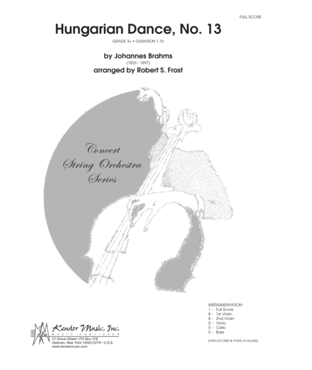 Hungarian Dance, No. 13 - Full Score