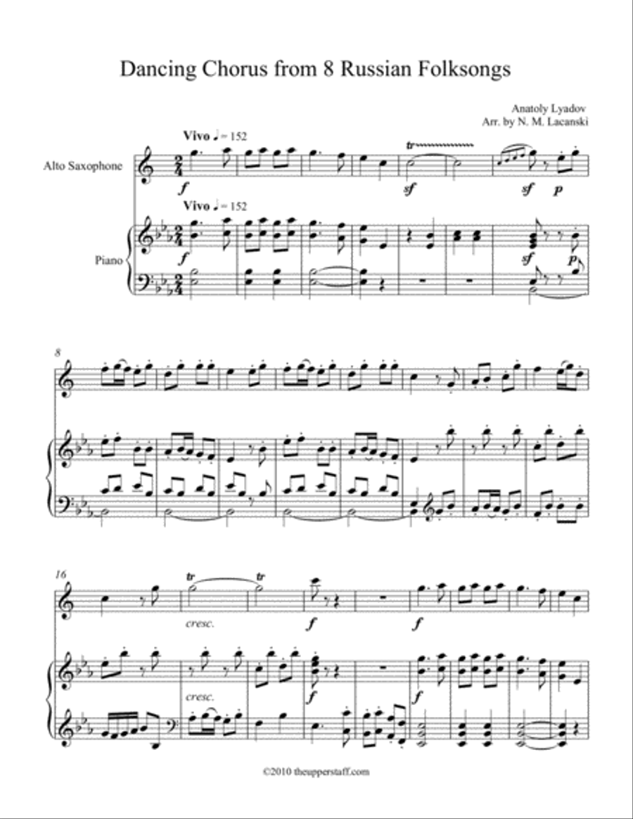 Dancing Chorus from 8 Russian Folksongs Choir scores gallery preview page 1