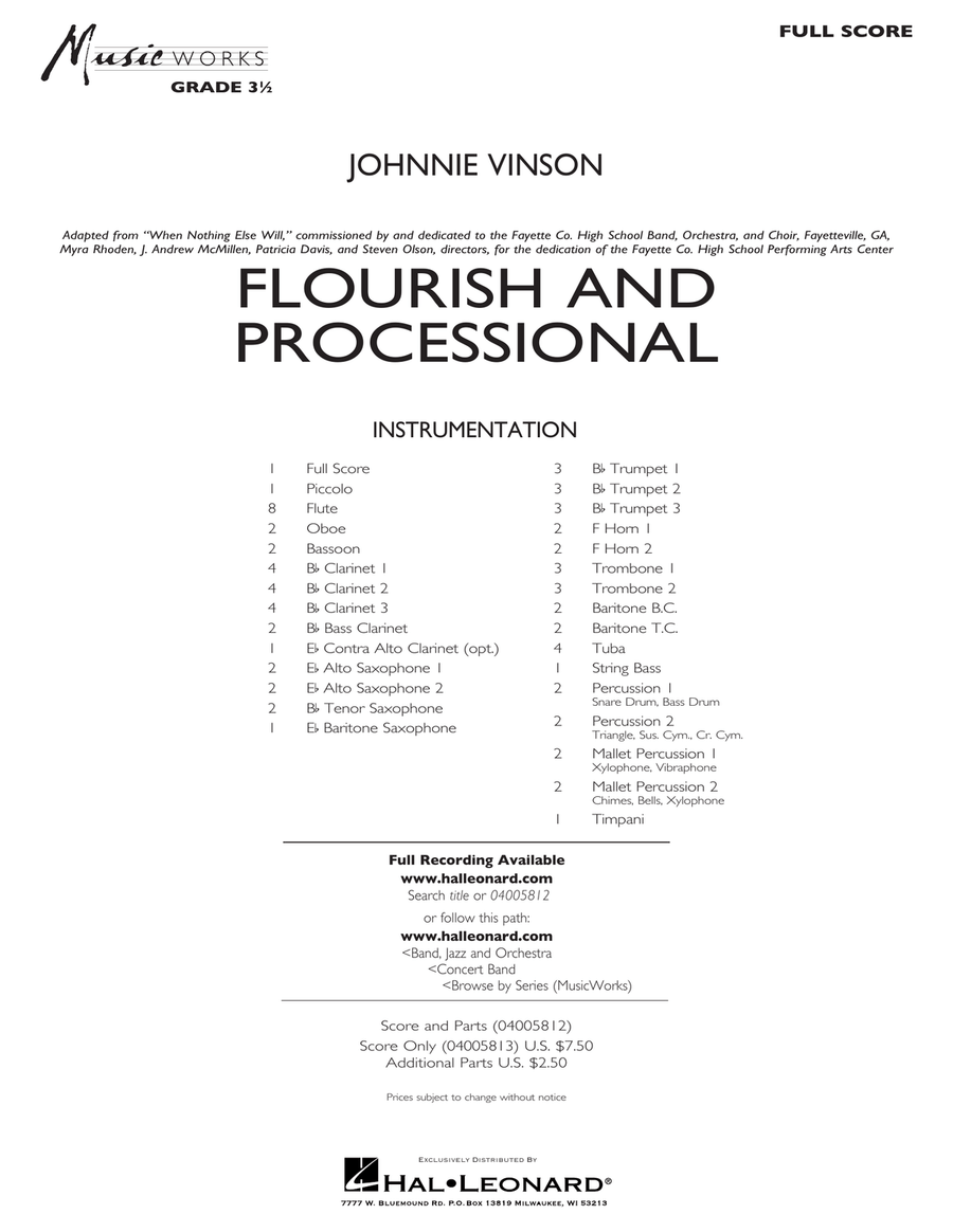 Flourish and Processional - Conductor Score (Full Score) Concert Band scores gallery preview page 1