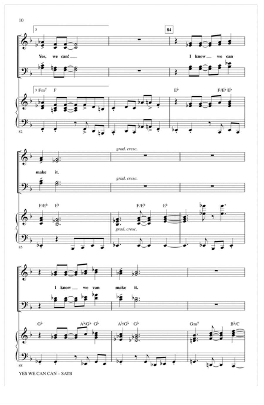 Yes We Can Can (arr. Kirby Shaw) 4-Part scores gallery preview page 9