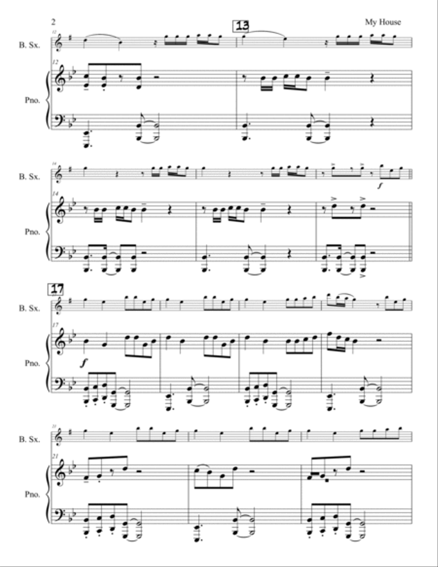 My House Baritone Saxophone scores gallery preview page 3