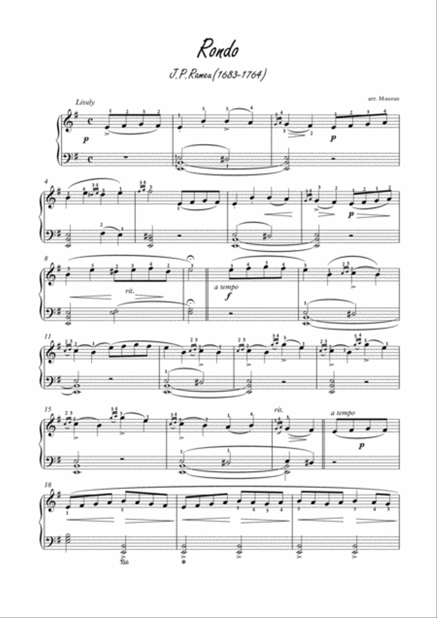 Masterpieces for easy piano 6 by J.Rameau and D.Steibelt Easy Piano scores gallery preview page 2