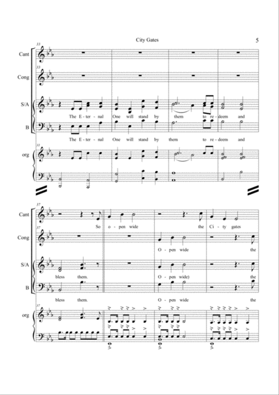 City Gates (Eb)-02* CHORAL CONDUCTOR'S PACKAGE 3-Part scores gallery preview page 5