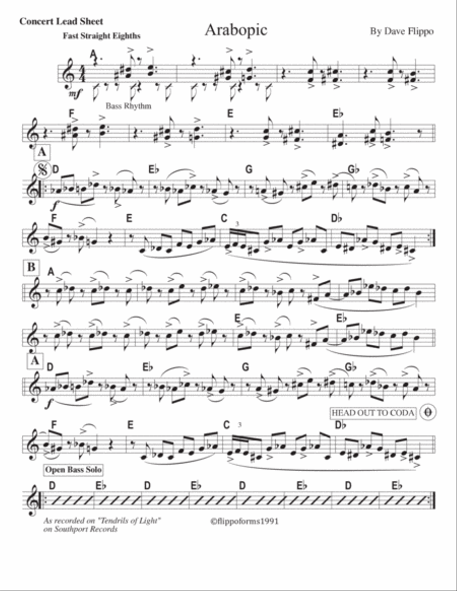 ARABOPIC - The Globaljazz Series - Upbeat Middle Eastern Groove - includes leads in C, Bb and Eb Jazz Ensemble scores gallery preview page 2