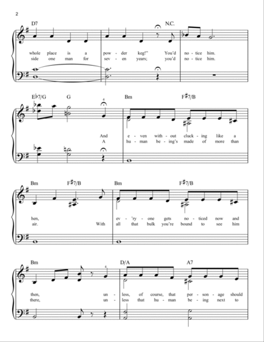 Mister Cellophane (from Chicago) Easy Piano scores gallery preview page 2