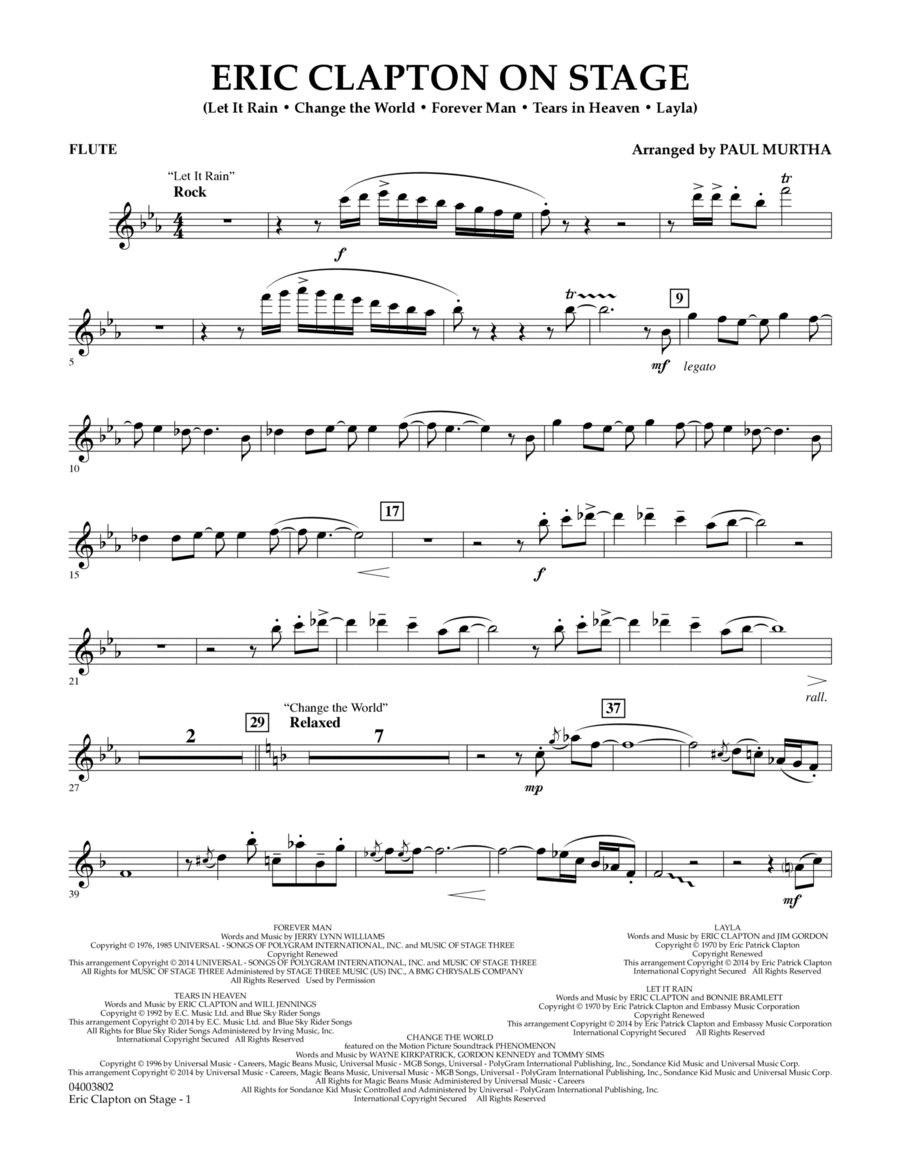 Eric Clapton on Stage - Flute Concert Band scores gallery preview page 1
