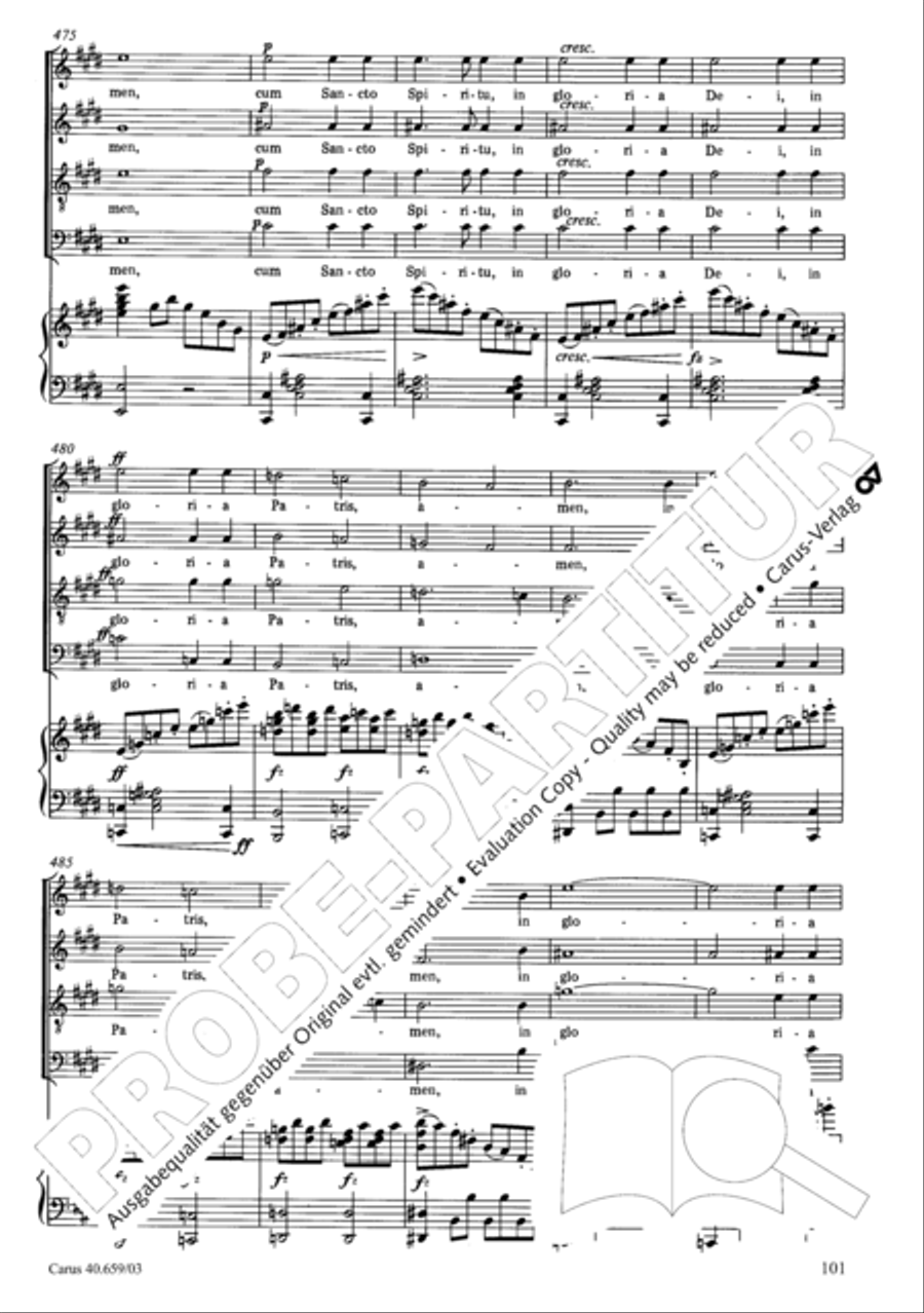Mass in A flat major (Messe in As) 4-Part scores gallery preview page 102