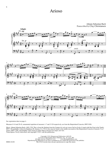 Two Transcriptions for Organ: Arioso and Morning Mood
