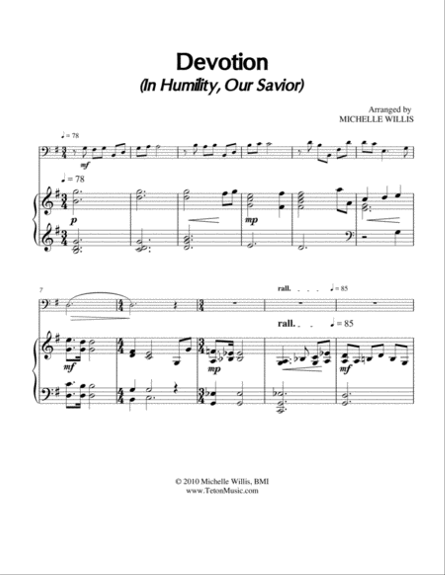 Devotion (Love Divine, All Loves Excelling) Piano scores gallery preview page 1