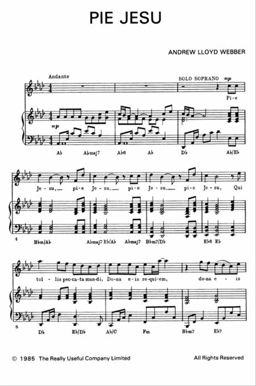 Pie Jesu (from Requiem) 4-Part scores gallery preview page 2