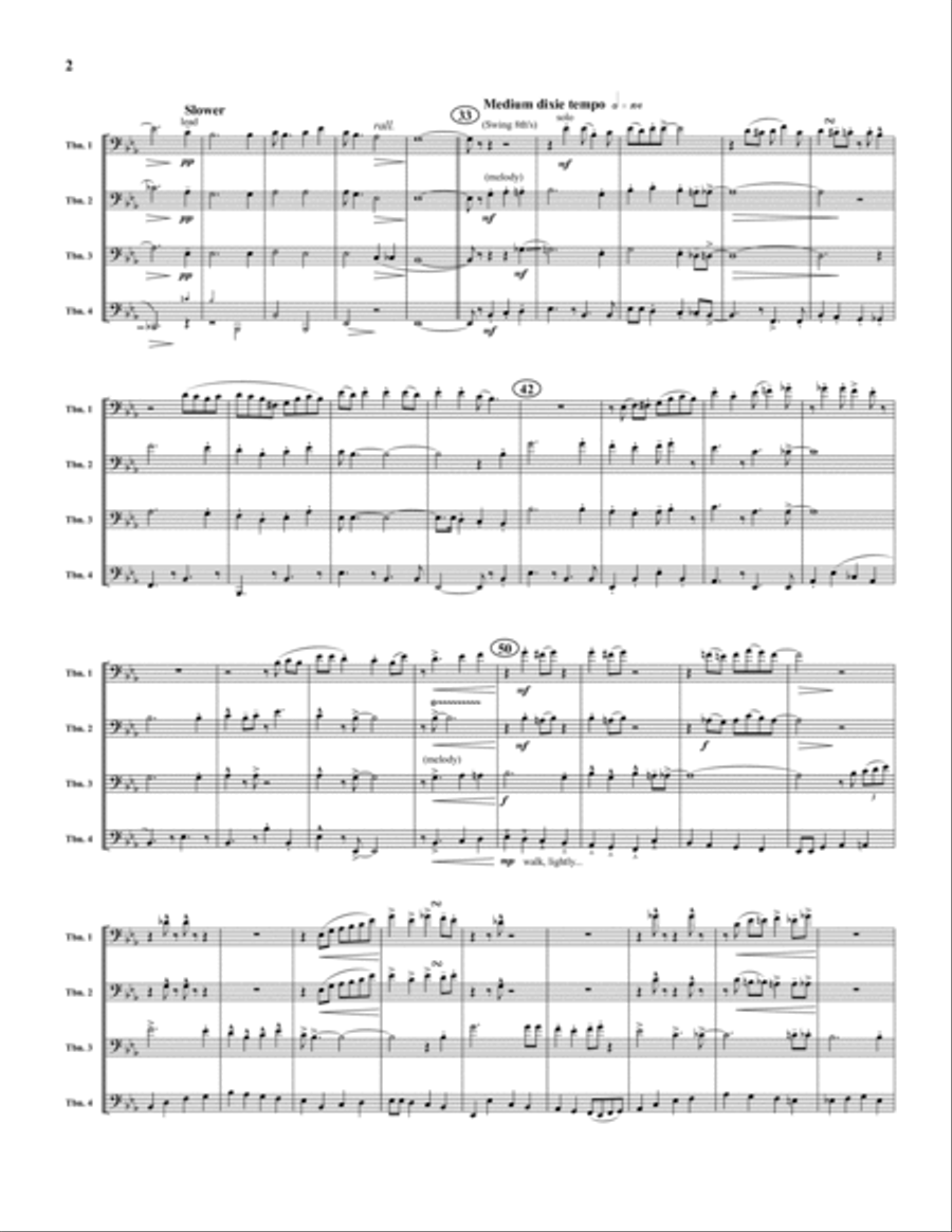 Just a Closer Walk Trombone Quartet scores gallery preview page 2