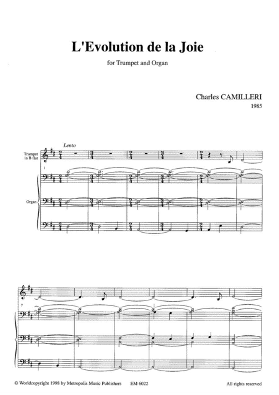 L'Evolution de la Joie for Trumpet and Organ Trumpet scores gallery preview page 2