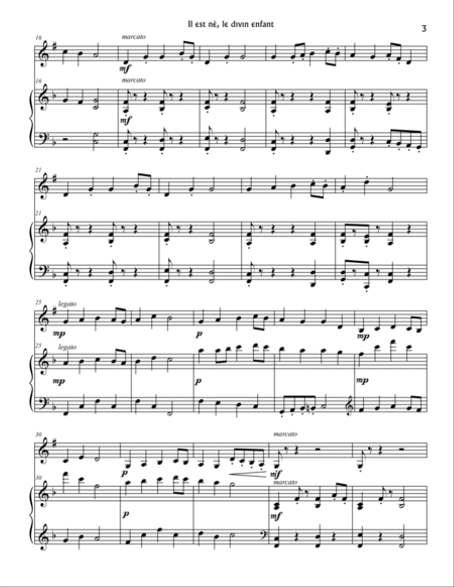 He Is Born, the Divine Christ Child (Il est nè, le divin enfant) Clarinet scores gallery preview page 3