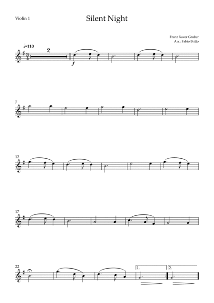 Silent Night (Christmas Song) for Violin Trio String Trio scores gallery preview page 3