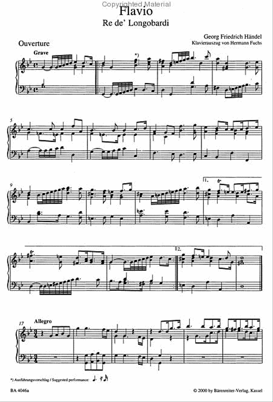 Flavio, Re de Langobardi - Flavio, Konig der Langobarden HWV 16 Bassoon scores gallery preview page 3