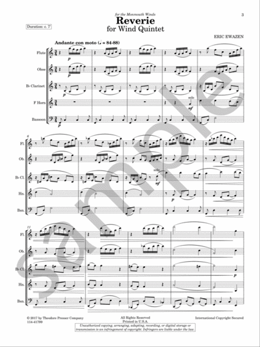 Reverie Woodwind Quintet scores gallery preview page 2