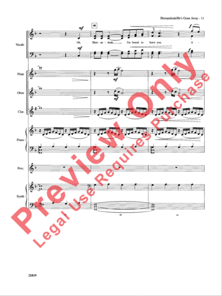 Shenandoah / He's Gone Away Choir scores gallery preview page 12
